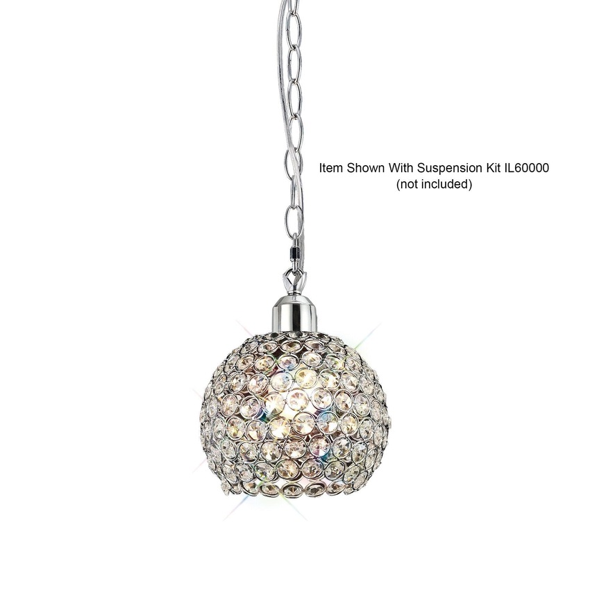 Photograph: Diyas Kudo IL60004 Polished Chrome Crystal Non-Electric Shade