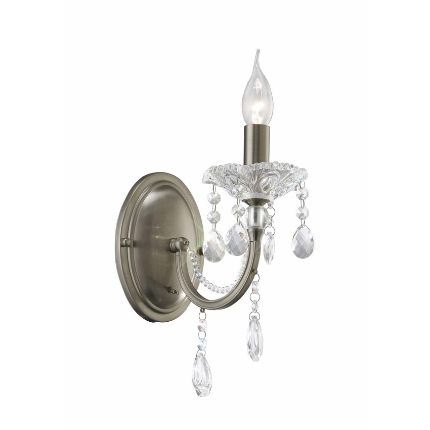 Photograph: Diyas Leana IL32081 Satin Nickel 1 Light Crystal Wall Light