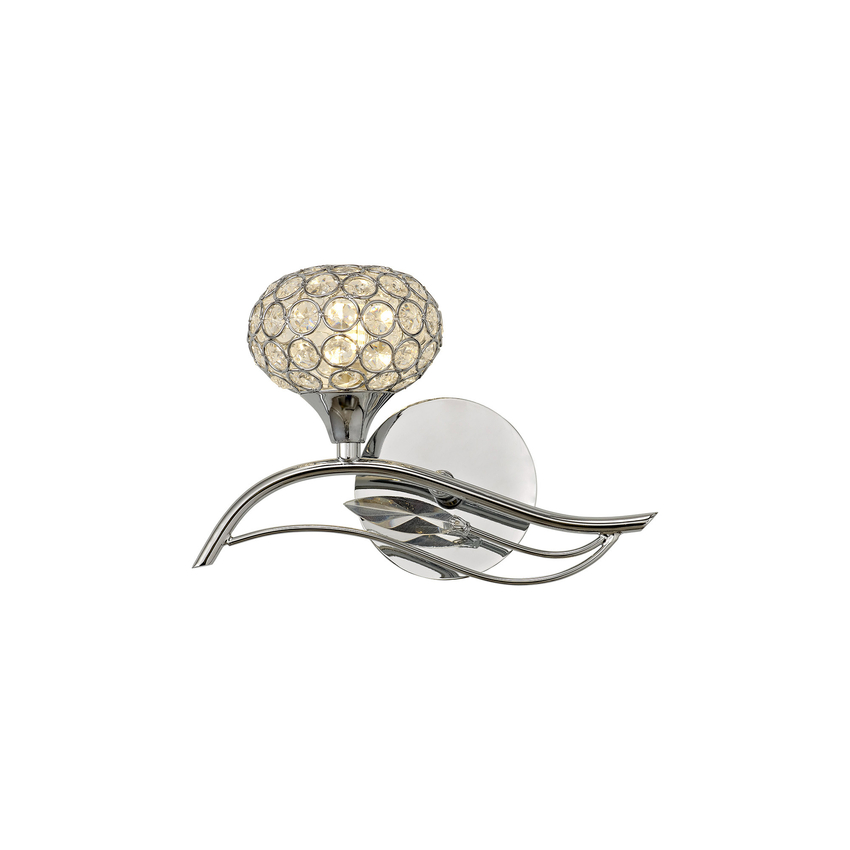 Photograph: Diyas Leimo IL30951/L Polished Chrome 1 Light Left Crystal Wall Light