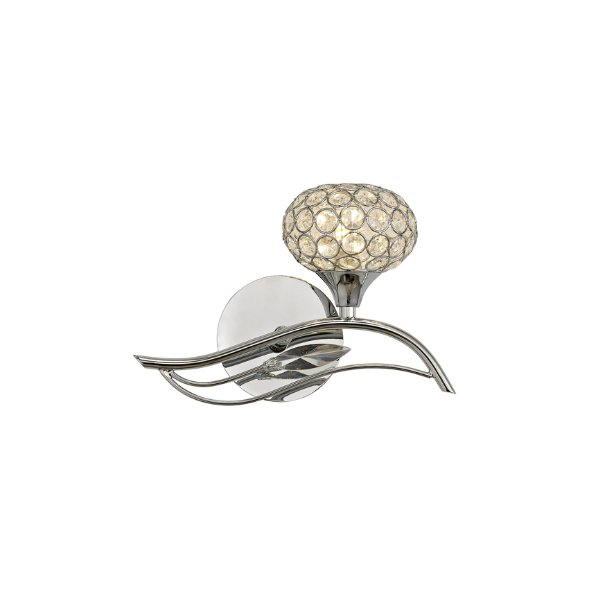 Photograph: Diyas Leimo IL30951/R Polished Chrome 1 Light Right Crystal Wall Light