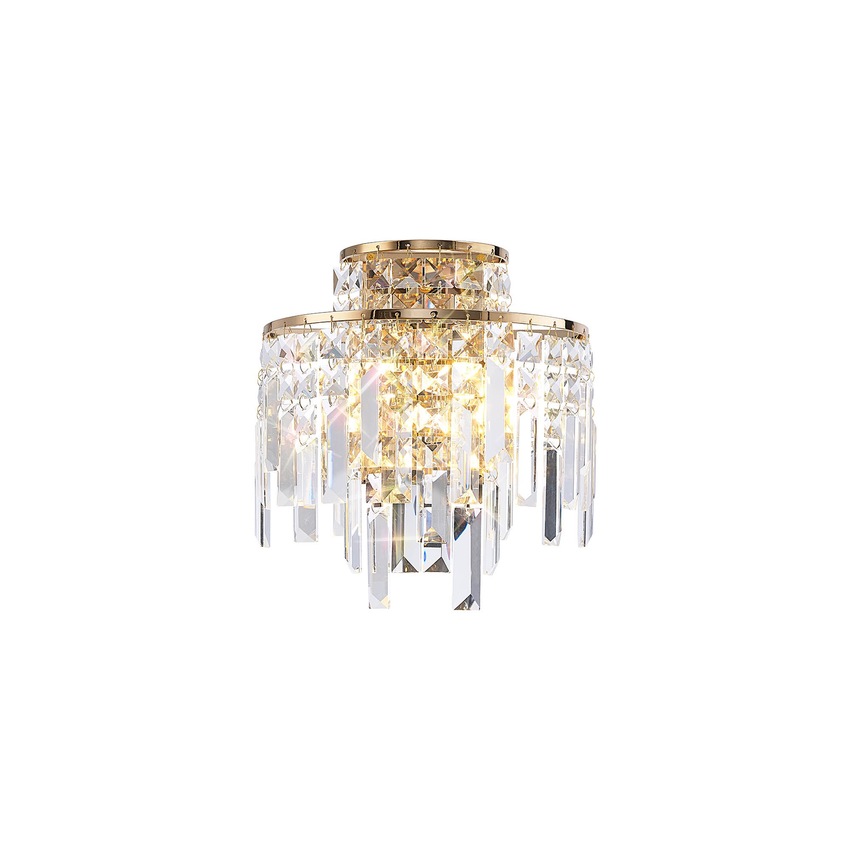 Photograph: Diyas Maddison French Gold 2 Light Crystal Wall Light - IL31810