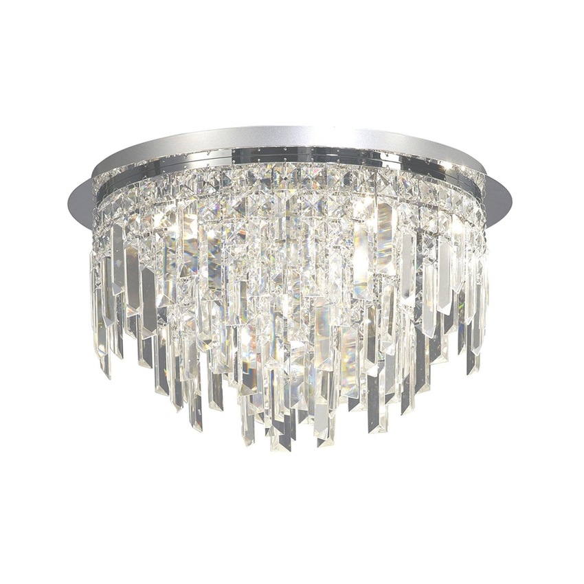 Photograph: Diyas Maddison IL30251 Polished Chrome 6 Light Flush Crystal Ceiling Light