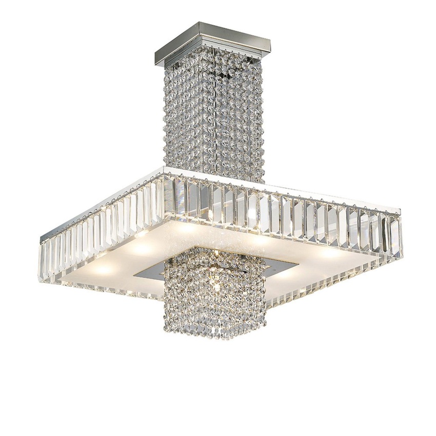 Photograph: Diyas Ophelia IL31551 Polished Chrome 8 Light Semi Flush Crystal Ceiling Light