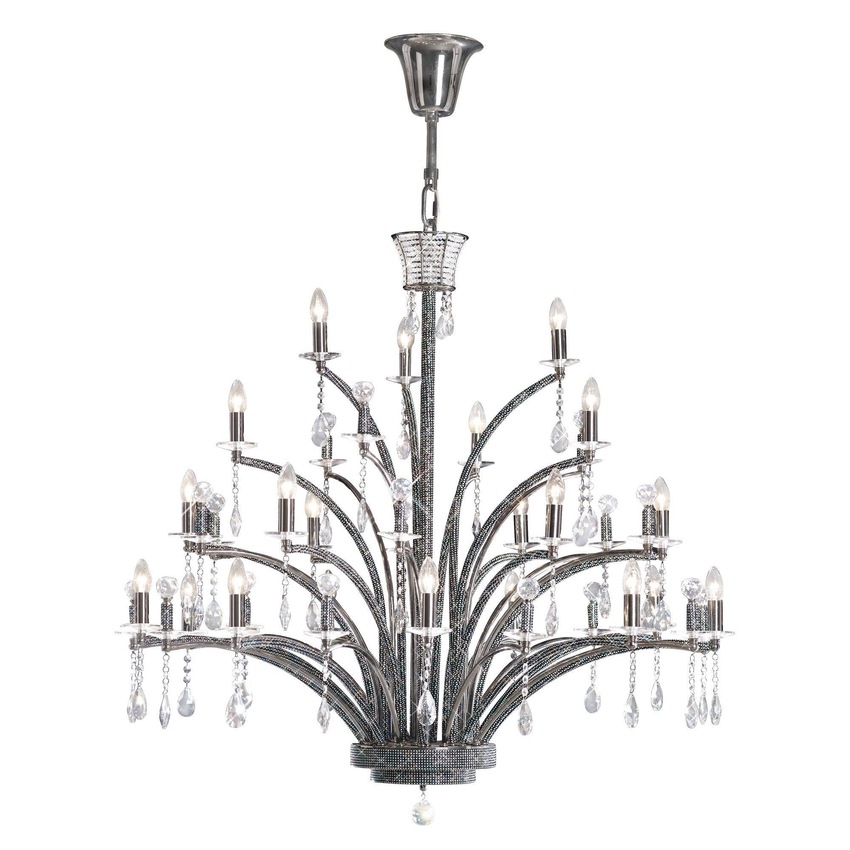 Photograph: Diyas Orlando IL30490 Black Chrome 21 Light Crystal Chandelier