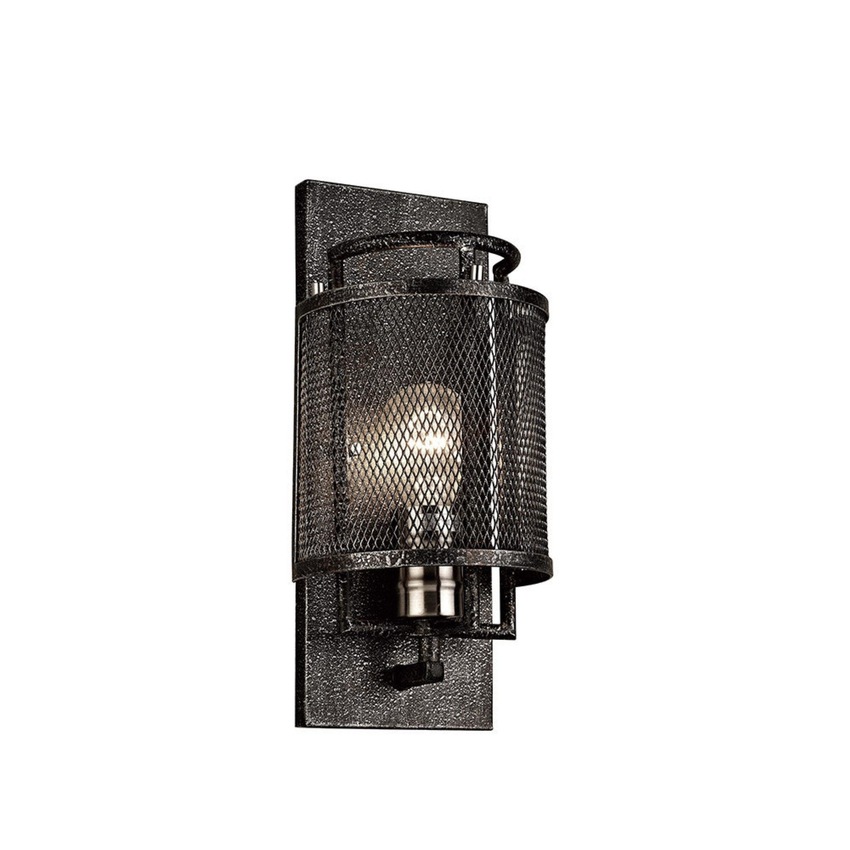 Photograph: Diyas Parker IL31690 Weathered Zinc/Brushed Nickel Single Wall Light