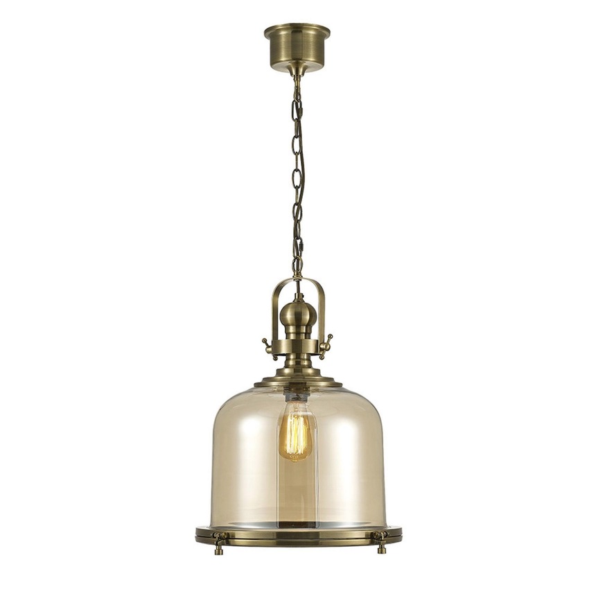 Photograph: Diyas Riley IL31595 Antique Brass Large Bell Single Pendant