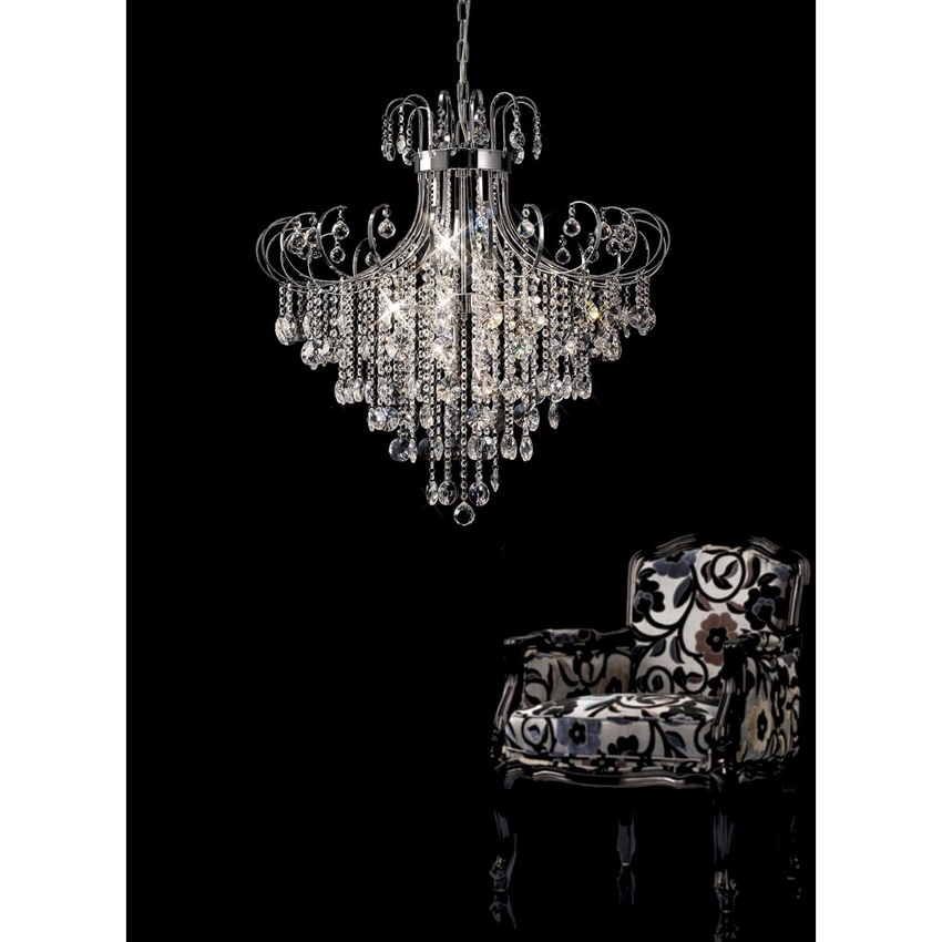 Photograph: Diyas Rosina IL31058 Polished Chrome 8 Light Crystal Pendant