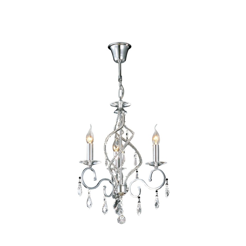 Photograph: Diyas Torino IL30313 Polished Chrome 3 Light Crystal Chandelier