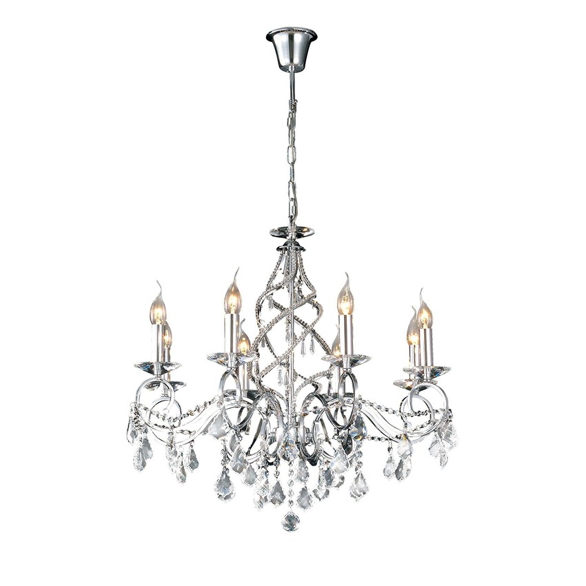 Photograph: Diyas Torino IL30318 Polished Chrome 8 Light Crystal Chandelier