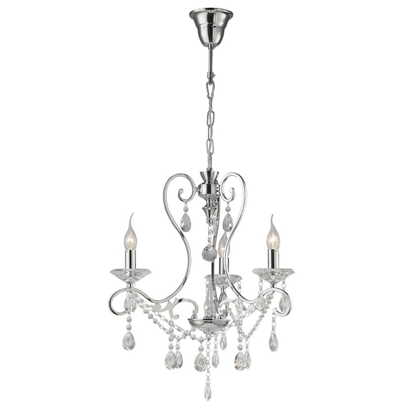 Photograph: Diyas Vela IL31363 Polished Chrome 3 Light Crystal Chandelier