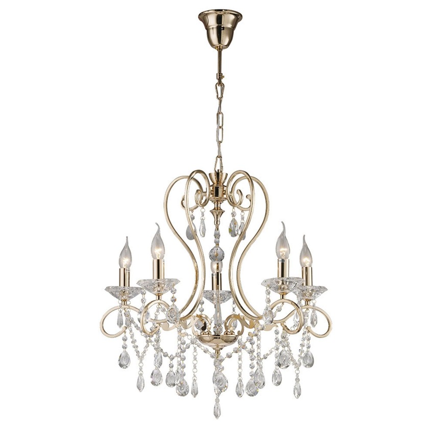 Photograph: Diyas Vela IL32065 French Gold 5 Light Crystal Chandelier