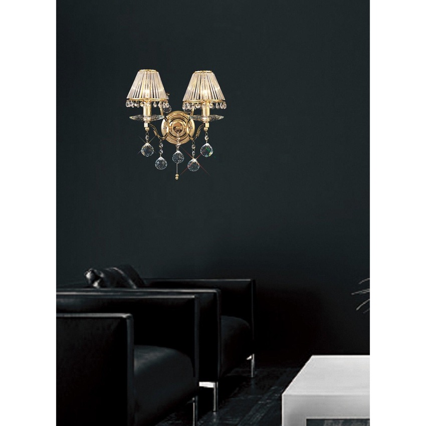 Photograph: Diyas Zinta IL30222 French Gold 2 Light Crystal Wall Light