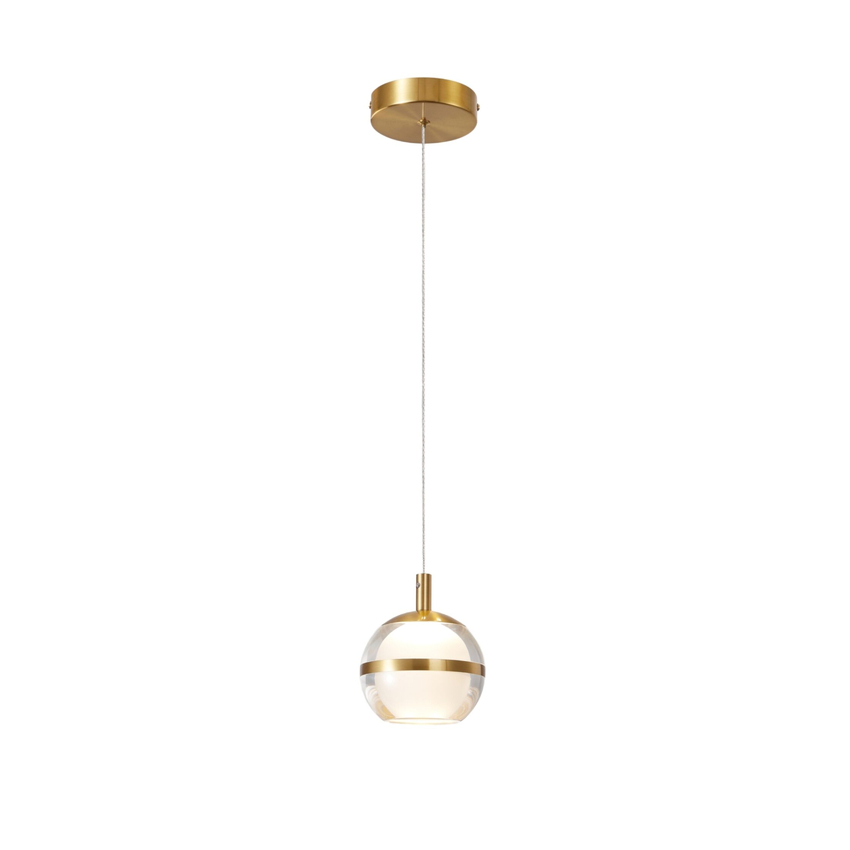 Photograph: Everly Gold Finish 1 Light Led Single Pendant Light - 3500K