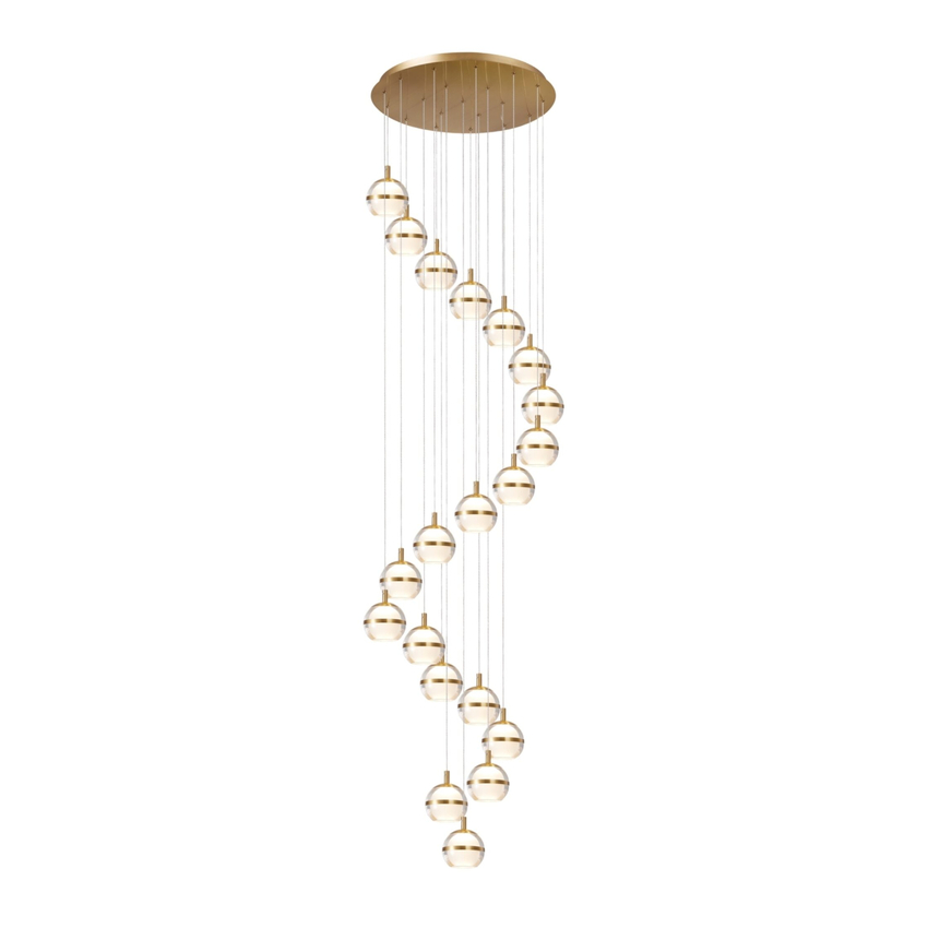 Photograph: Everly Gold Finish 20 Light Led Cluster Pendant Light - 3500K