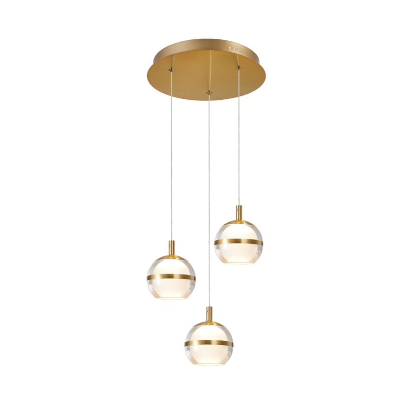 Photograph: Everly Gold Finish 3 Light Led Cluster Pendant Light - 3500K
