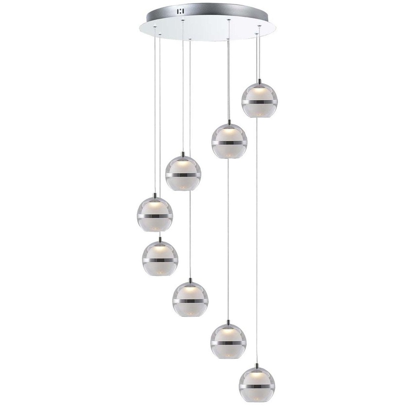 Photograph: Everly Polished Chrome 8 Light Led Cluster Pendant - 3000K