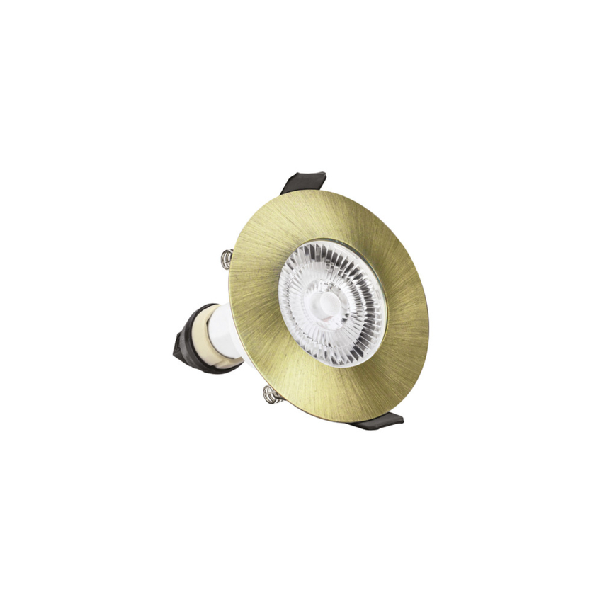 Photograph: Evofire Midi Ultra Slim 85mm Antique Brass Fixed Fire Rated Ip65 Downlight - 70mm Cut Out  - Gu10