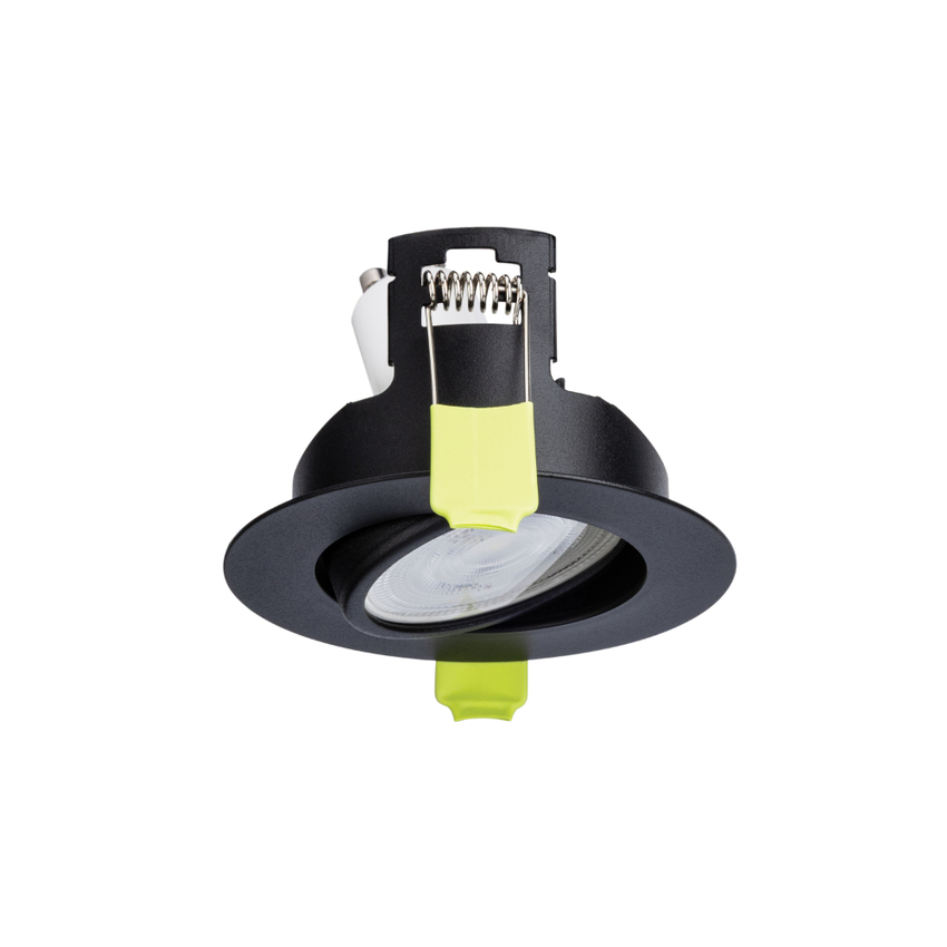 Photograph: Evofire Midi Ultra Slim 85mm Black Tiltable Fire Rated Ip20 Downlight - 85mm Cut Out  - Gu10