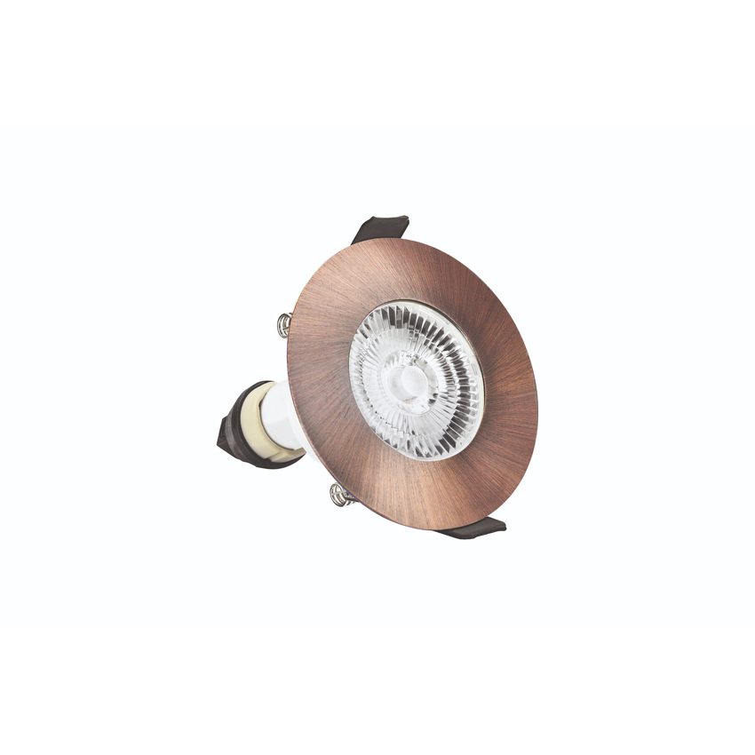 Photograph: Evofire Midi Ultra Slim 85mm Copper Finish Fixed Fire Rated Ip65 Downlight - 70mm Cut Out  - Gu10