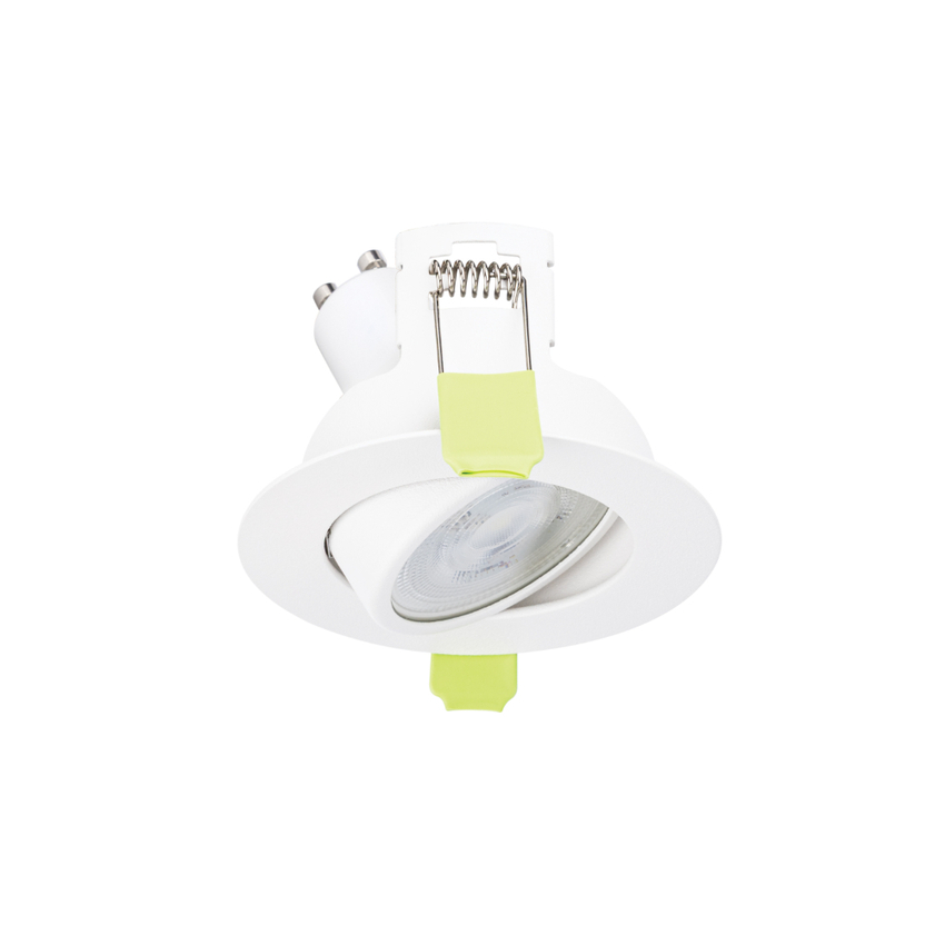 Photograph: Evofire Midi Ultra Slim 85mm White Tiltable Fire Rated Ip20 Downlight - 85mm Cut Out  - Gu10
