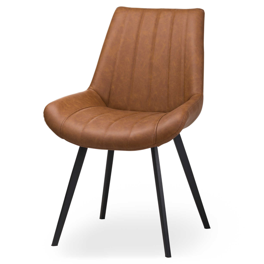 Photograph: Faux Leather Tan Coloured Dining Chair