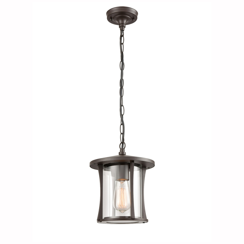 Photograph: Franklite Alfresco Brown Exterior Pendant Light Complete With Clear Glass - IP44