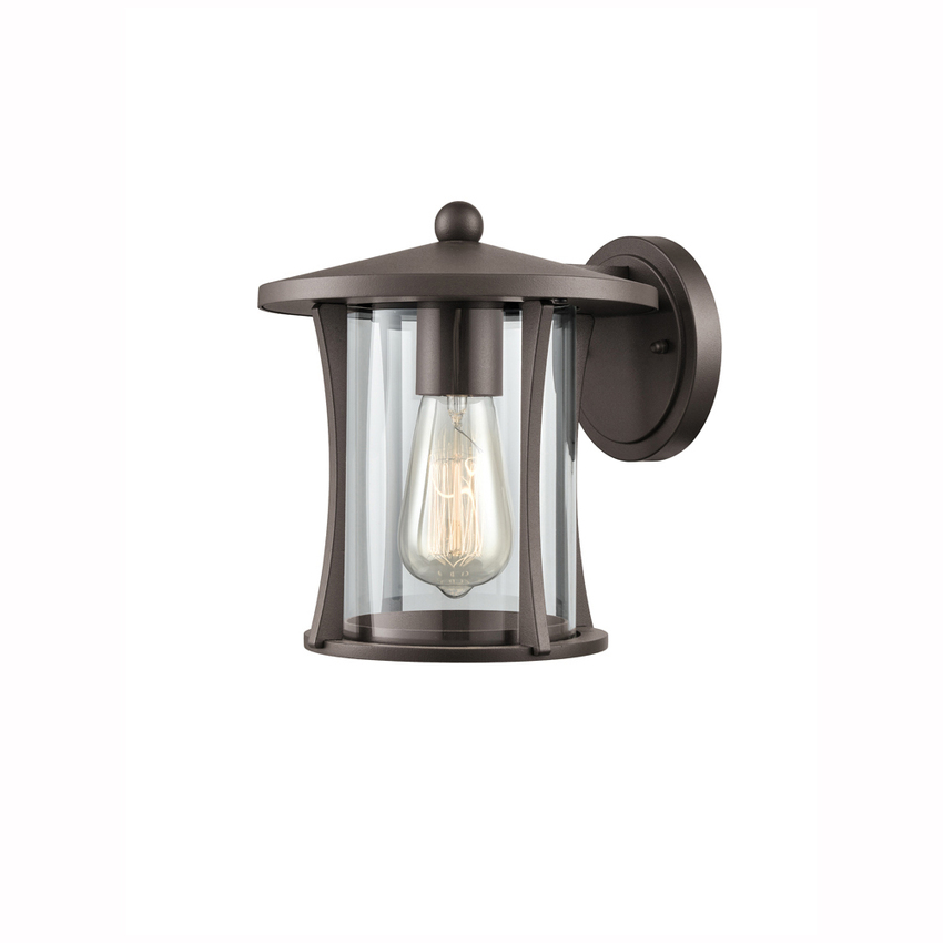 Photograph: Franklite Alfresco Brown Exterior Wall Light Complete With Clear Glass - IP44