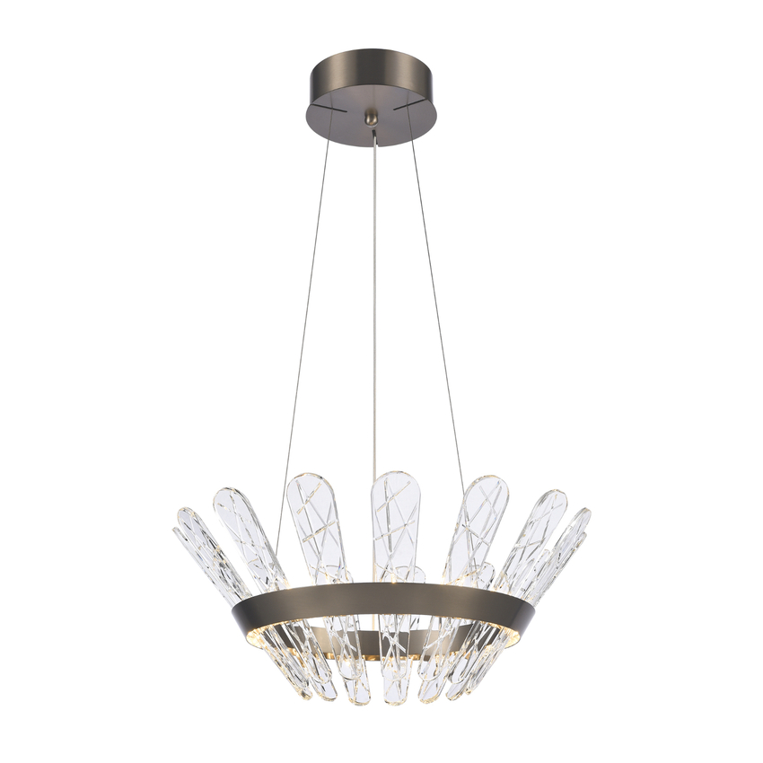 Photograph: Franklite Beatrice 550mm Brushed Bronze Dimmable Led Pendant Light - 3000K