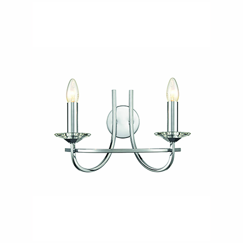 Photograph: Franklite Carousel Polished Chrome Double Wall Light