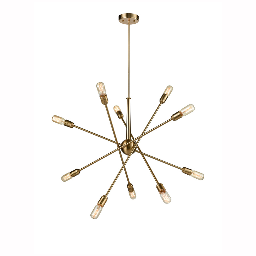 Photograph: Franklite Centrix Gold Finish 10 Light Semi-Flush Ceiling Light