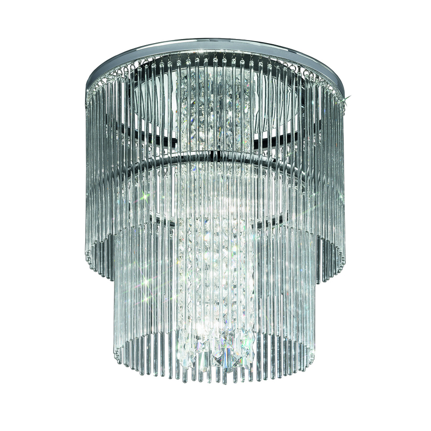 Photograph: Franklite Charisma Polished Chrome Flush 4 Light Crystal Ceiling Light