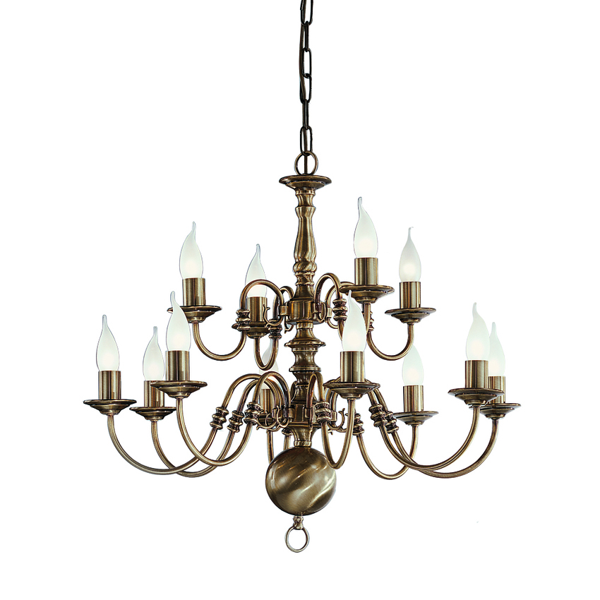 Photograph: Franklite Halle Bronzed Brass 12 Light Chandelier