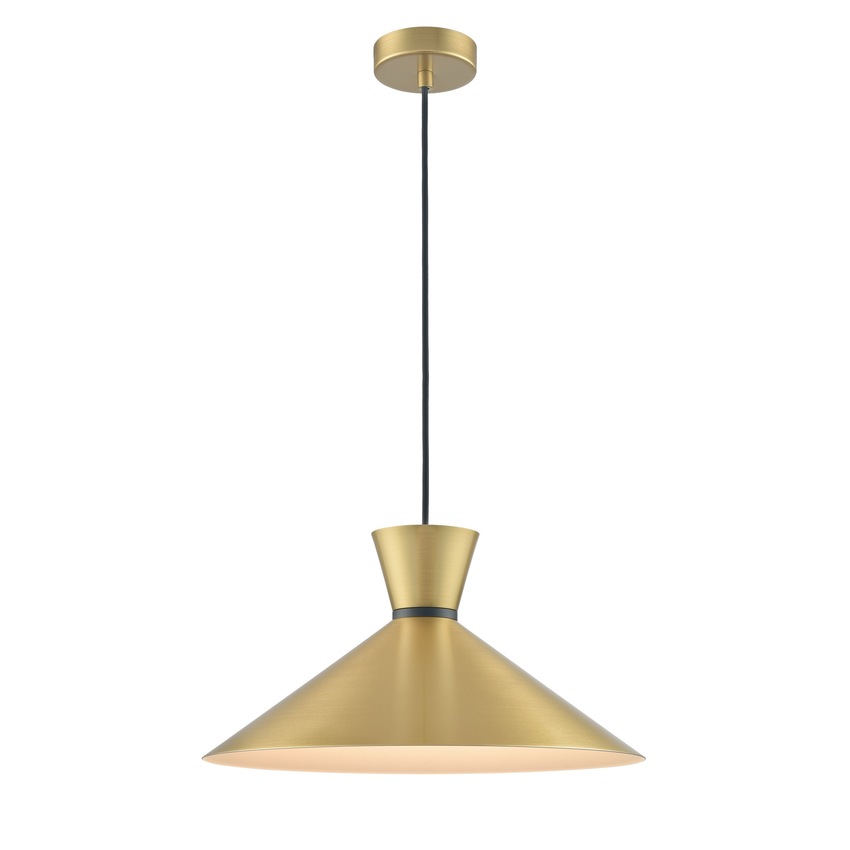 Photograph: Franklite Happy Large Satin Brass Pendant