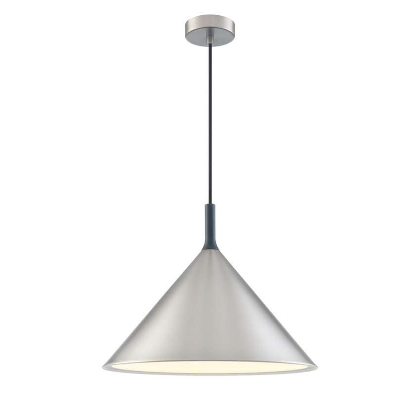 Photograph: Franklite Joy Large Single Pendant In Satin Nickel