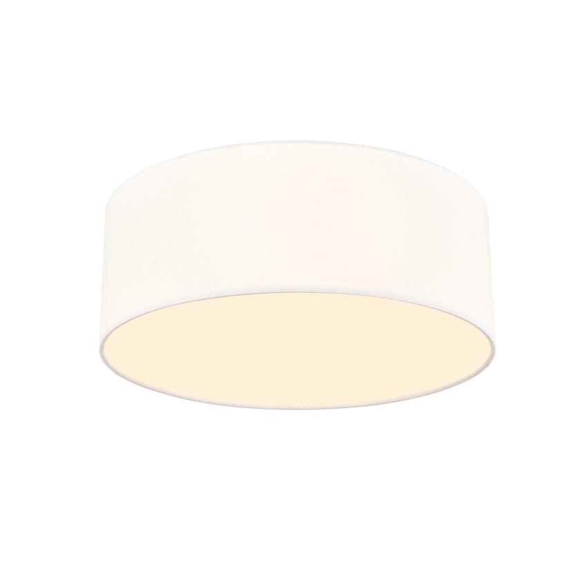 Photograph: Franklite Melissa 4 Light Flush Ceiling Light Cream Textured Fabric With Acrylic Diffuser