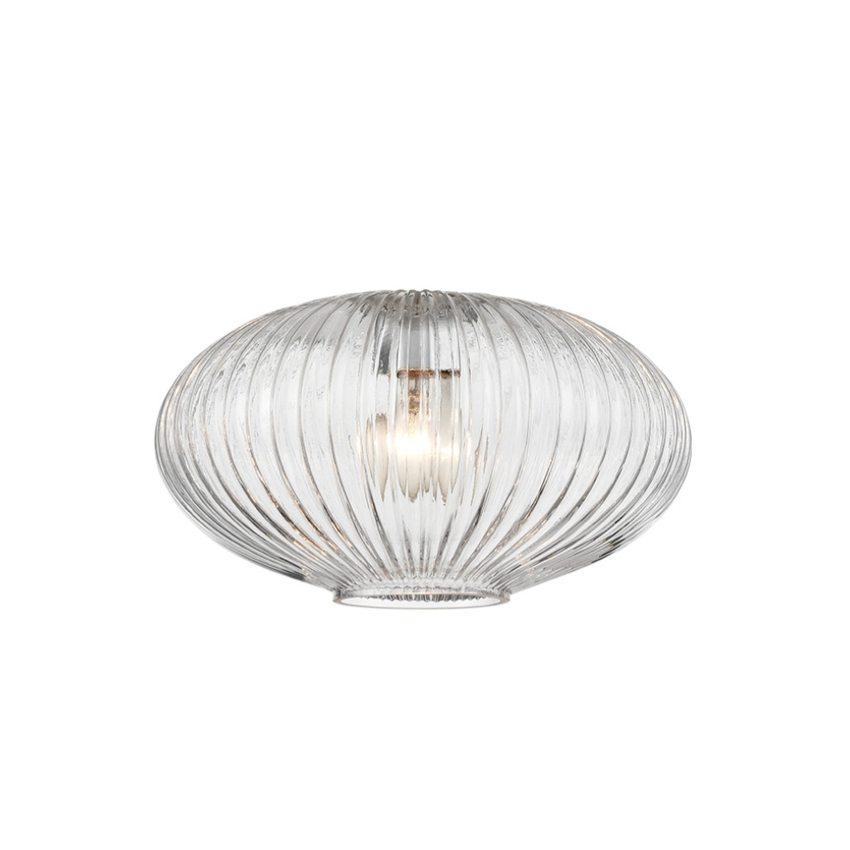 Photograph: Franklite Mezcla 397 Clear Ribbed Glass - 300mm Diameter - Glass Only