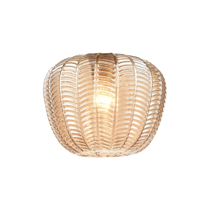 Photograph: Franklite Mezcla 507 Amber Chevron Glass Shade - 230mm Diameter - Glass Only