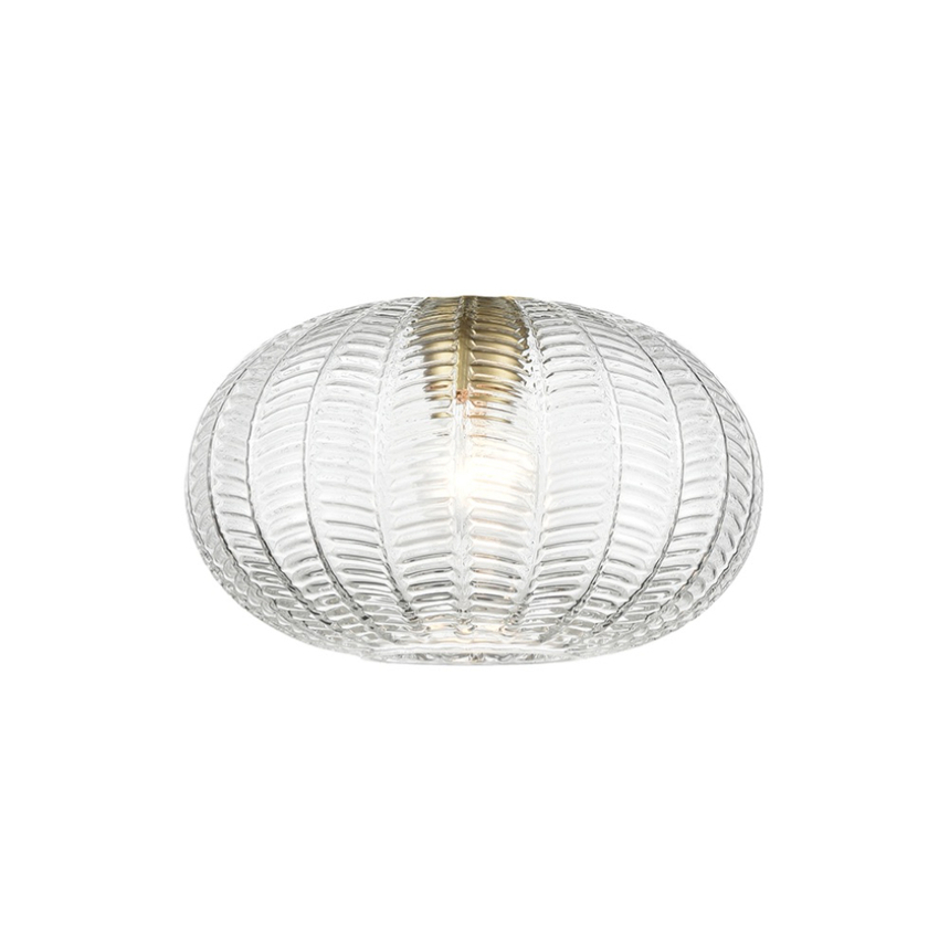 Photograph: Franklite Mezcla 508 Clear Chevron Glass Shade - 260mm Diameter - Glass Only