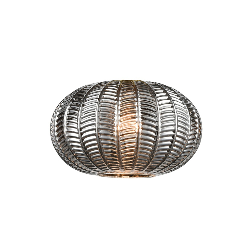 Photograph: Franklite Mezcla 509 Smoked Chevron Glass Shade - 260mm Diameter - Glass Only