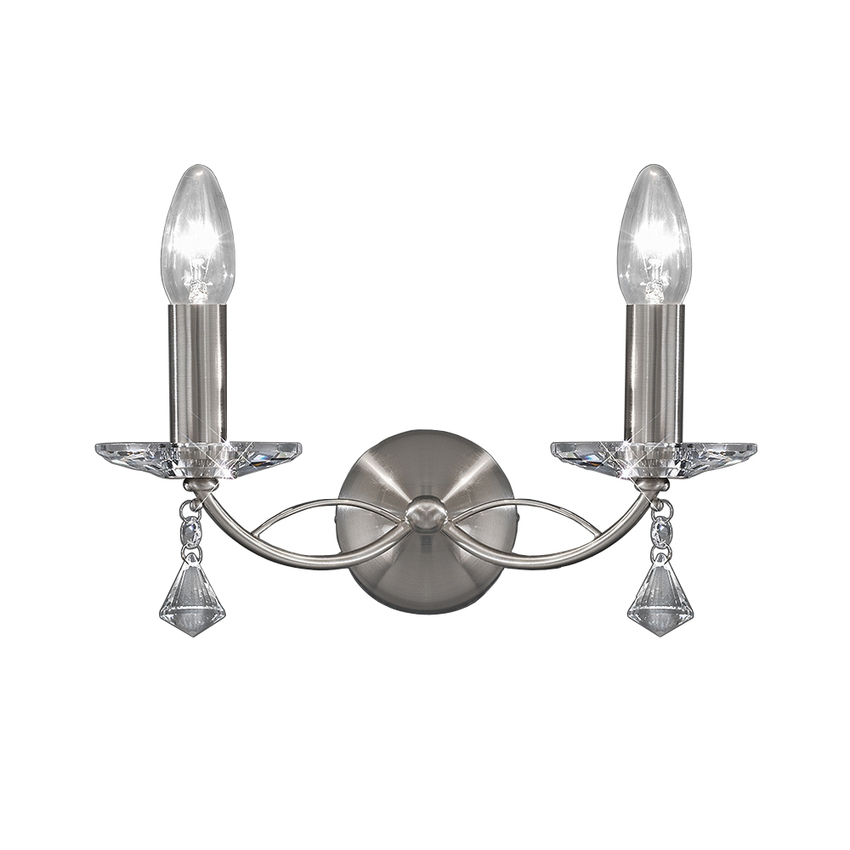 Photograph: Franklite Monaco Satin Nickel Double Wall Light