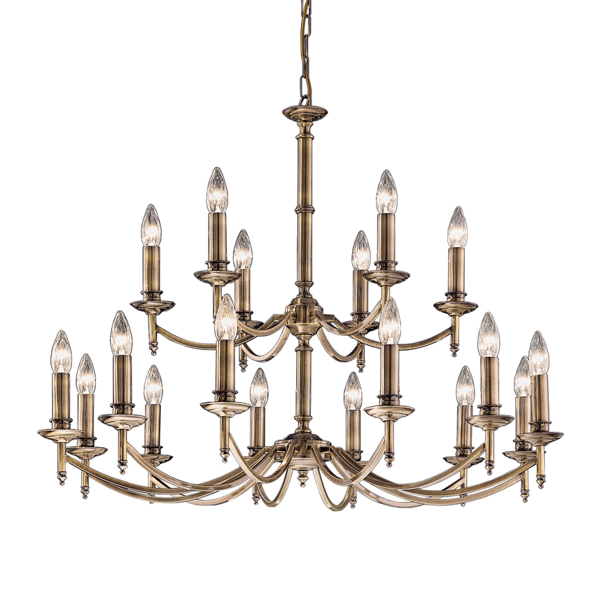 Photograph: Franklite Petrushka Bronze Two-Tier 18 Light Chandelier