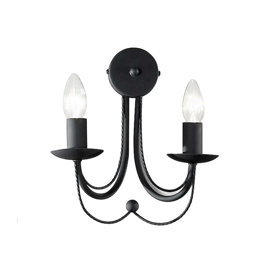 Photograph: Franklite Philly Matt Black Double Wall Light