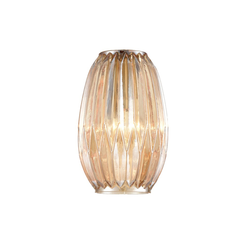 Photograph: Franklite Refract 352 Amber Faceted Glass Shade - 150mm Diameter - Glass Only