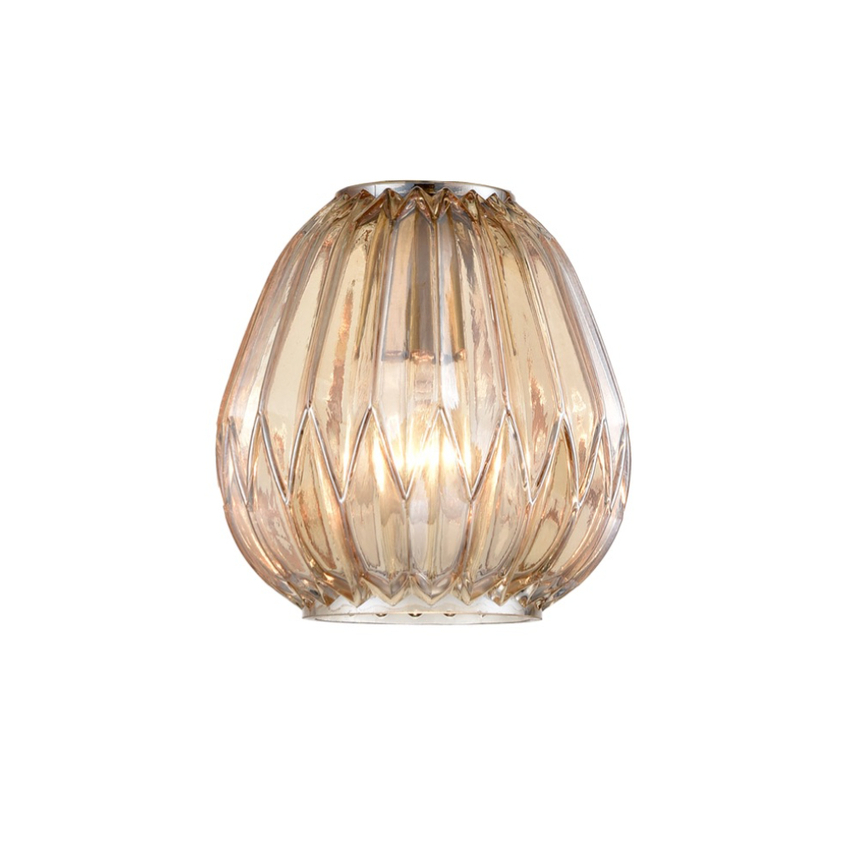 Photograph: Franklite Refract 353 Amber Faceted Glass Shade - 180mm Diameter - Glass Only