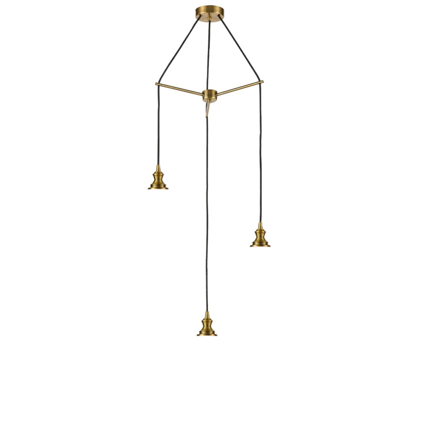 Photograph: Franklite Refract Aged Brass Finish 3 Light Pendant Suspension Spreader