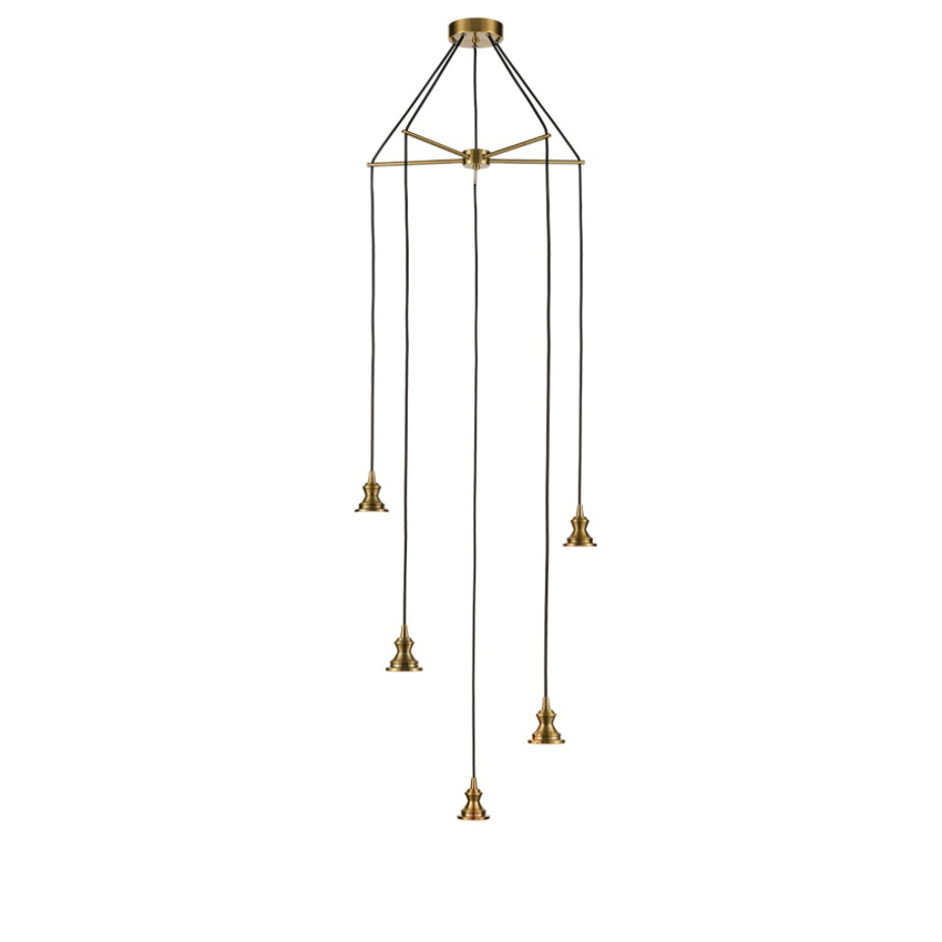 Photograph: Franklite Refract Aged Brass Finish 5 Light Pendant Suspension Spreader