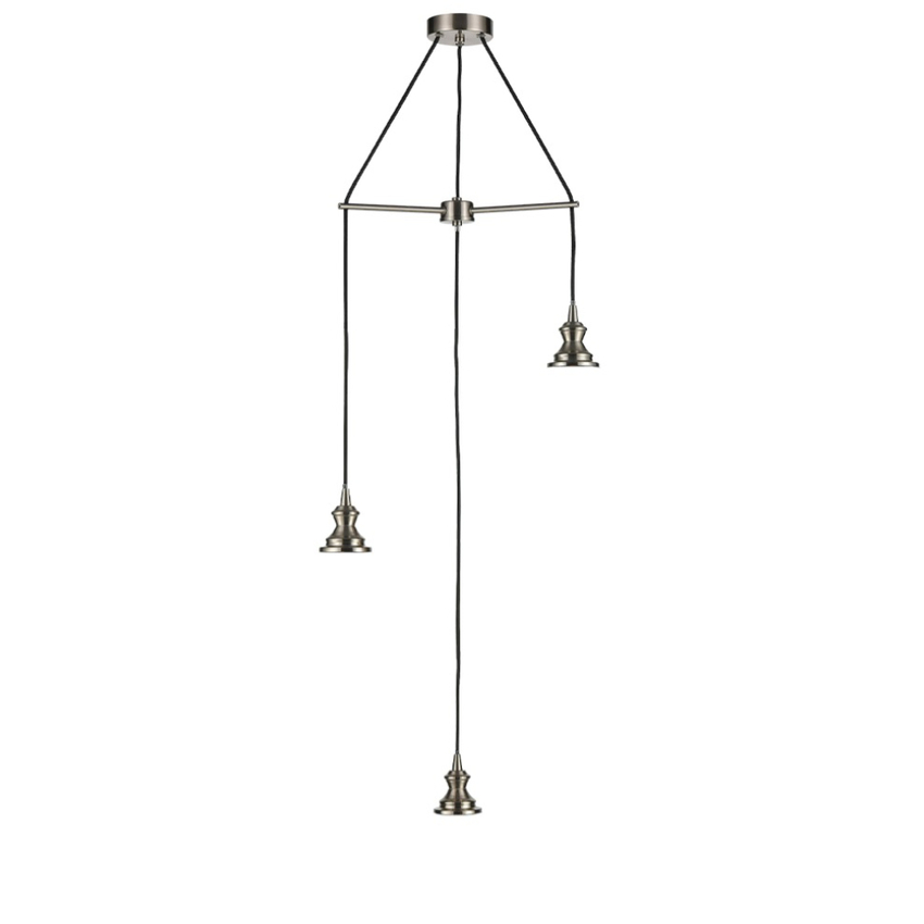 Photograph: Franklite Refract Satin Nickel Finish 3 Light Pendant Suspension Spreader