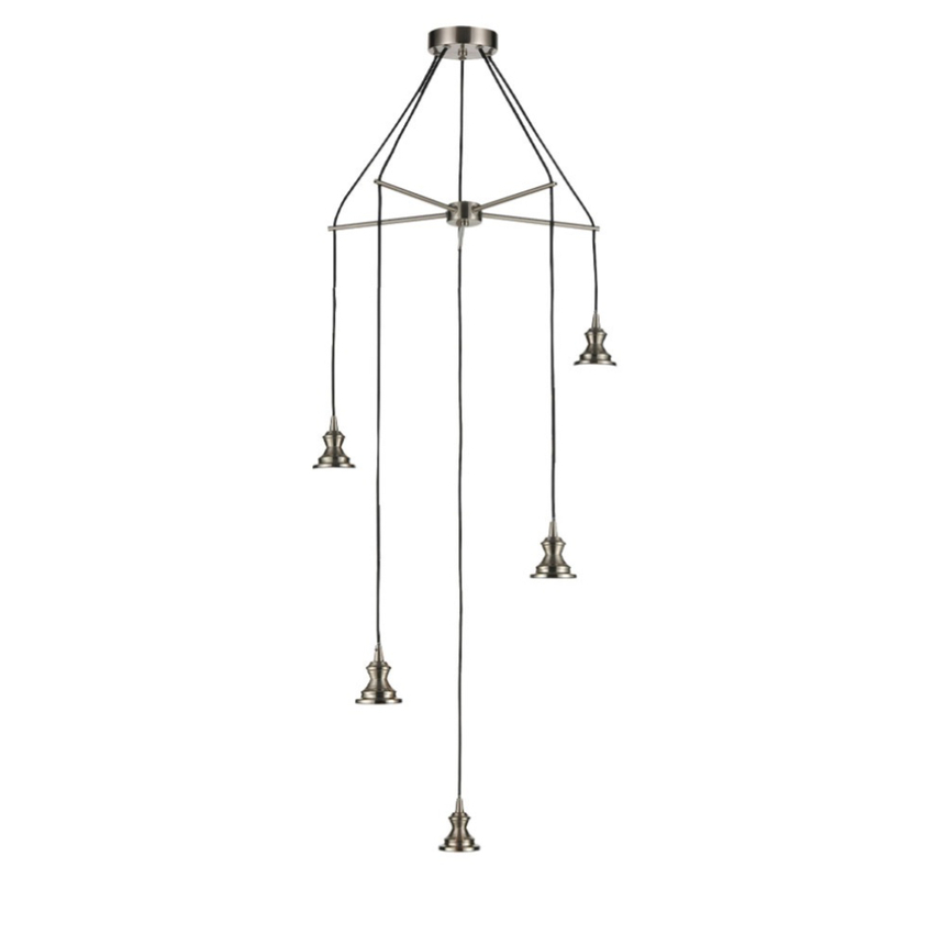 Photograph: Franklite Refract Satin Nickel Finish 5 Light Pendant Suspension Spreader