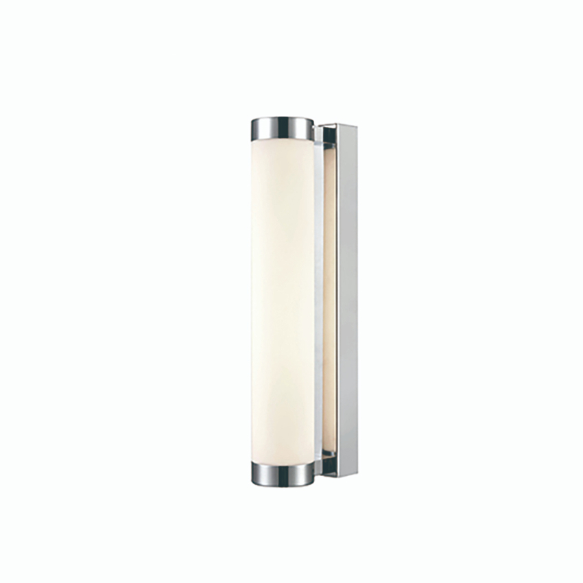 Photograph: Franklite Relay Chrome Bathroom Led Wall Light Complete With Opal Acrylic Diffuser - IP44 - 3000K - Dimmable - 345mm