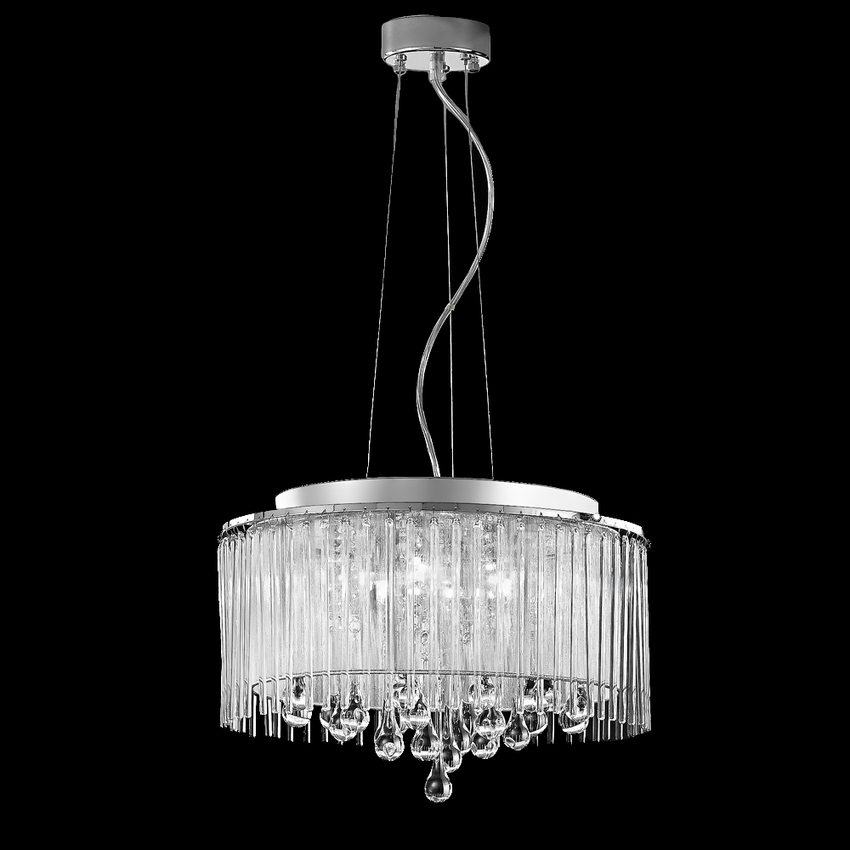 Photograph: Franklite Spirit 400mm Polished Chrome 6 Light Crystal Pendant Light